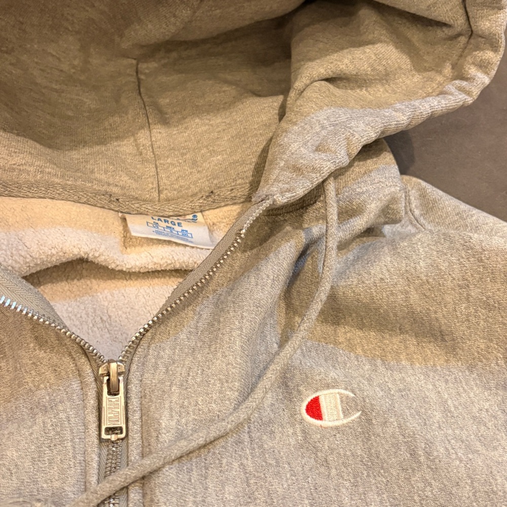 Grey Champion reverse weave zip up hoodie